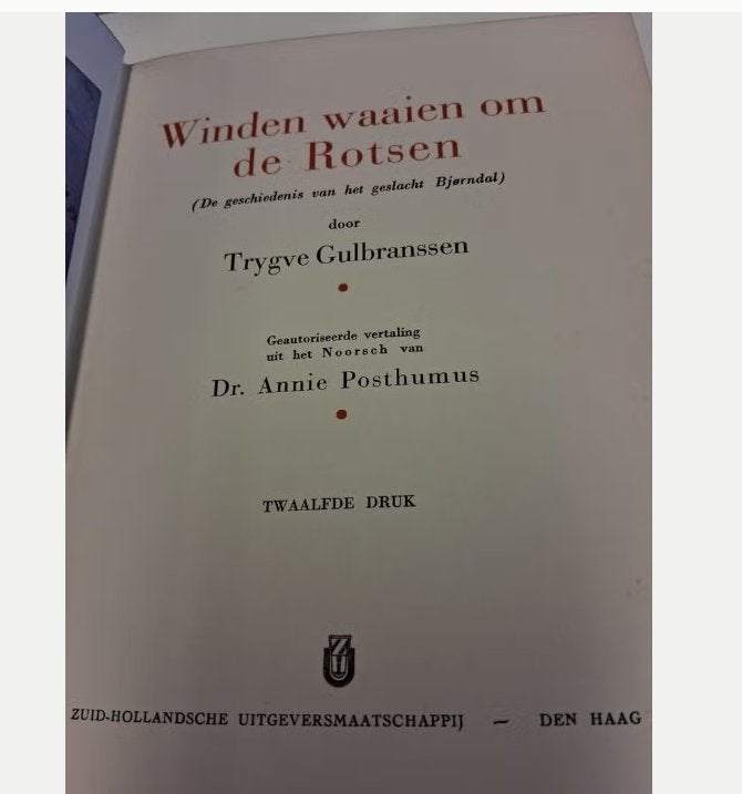 Winden waaien om de Rotsen - Trygve Gulbranssen (12e druk), Boeken, Ophalen of Verzenden, Gelezen