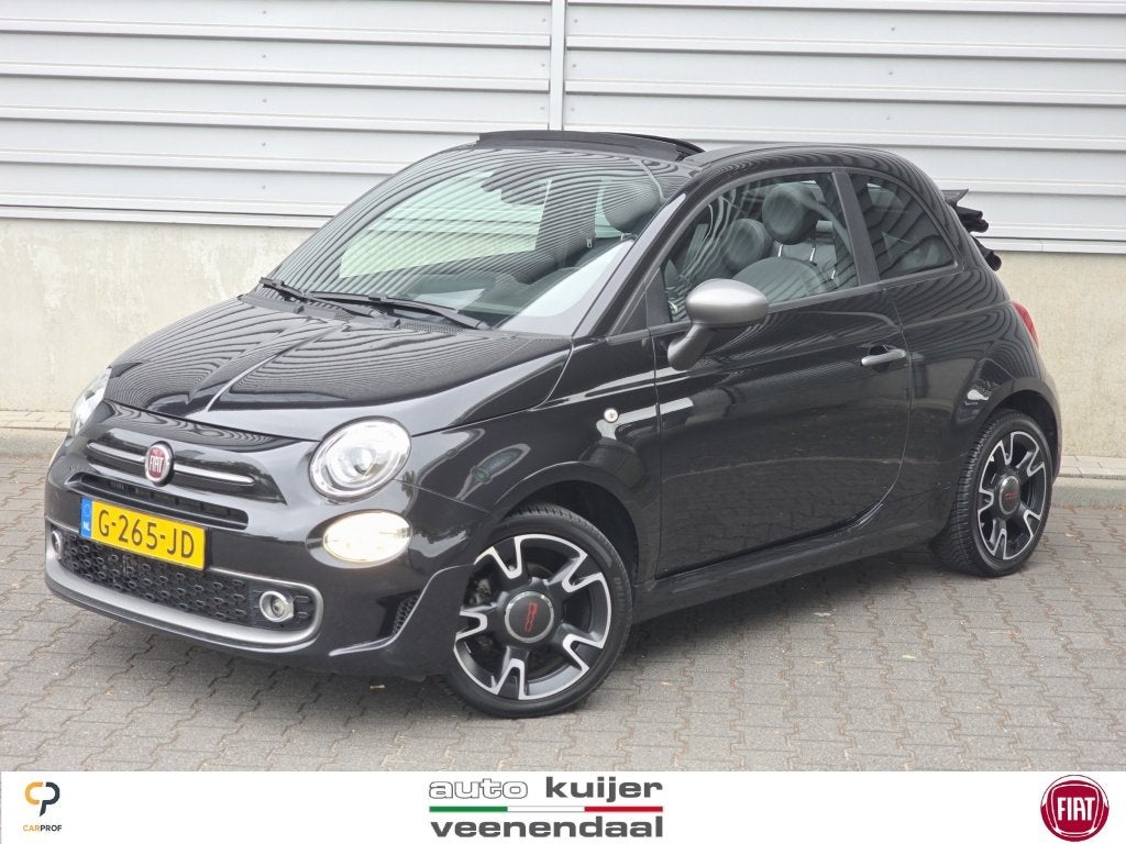 Fiat 500C Cabriolet | 85PK Turbo | Sport | Apple carpl. Andr, Auto's, Fiat, Voorwielaandrijving, Leder en Stof, Zwart, Origineel Nederlands