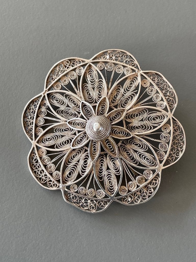 Broche bloem | filigraan, Ophalen, Overige materialen, 4 tot 7 cm, Gebruikt