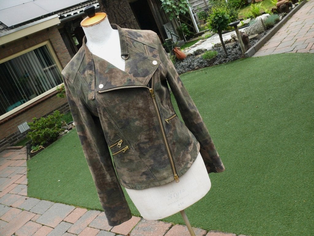 Ibana legerprint jas maat 38  S / M als nieuw, Kleding | Dames, Meerkleurig, Ophalen of Verzenden, Zo goed als nieuw, Maat 36 (S)