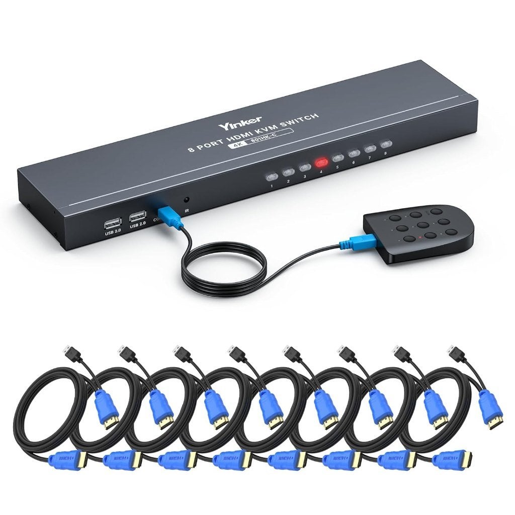 Yinker 8-Port HDMI KVM Switch 4K@30Hz USB Rack, Ophalen, Nieuw, Yinker