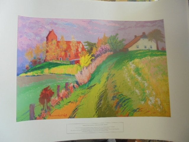 De Ploeg -  Jannes de Vries - Gezicht op Oostum, Antiek en Kunst, Kunst | Schilderijen | Modern, Ophalen of Verzenden, Print, Landschap