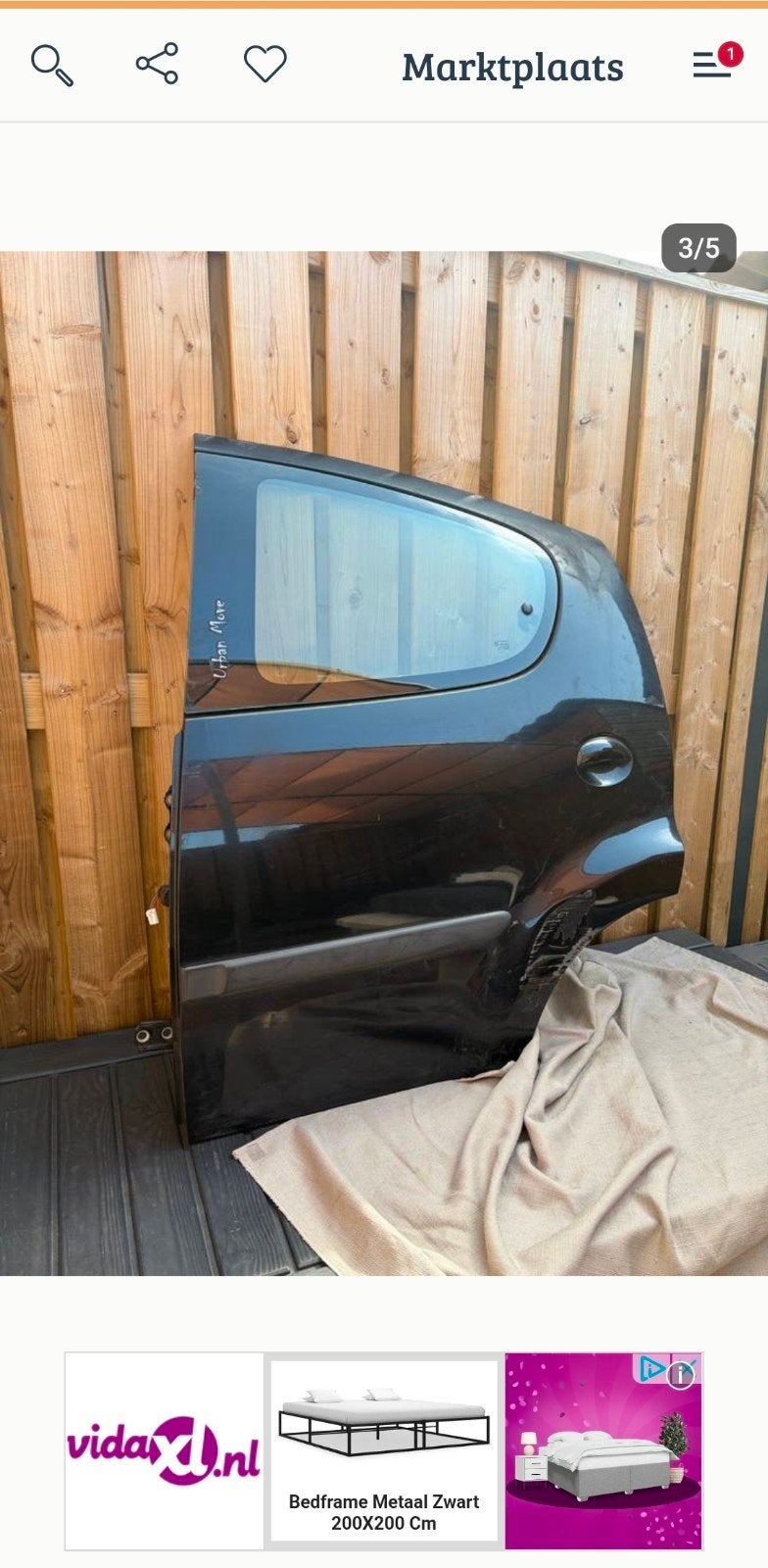 Deur achter links  Peugeot, Toyota Aygo / Citroën C1 (2005-2, Ophalen, Gebruikt, Deur, Achter