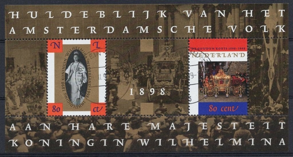Blok (78) - Koningin Wilhelmina 1898-1998 - gestempeld, Verzenden, Na 1940, Gestempeld