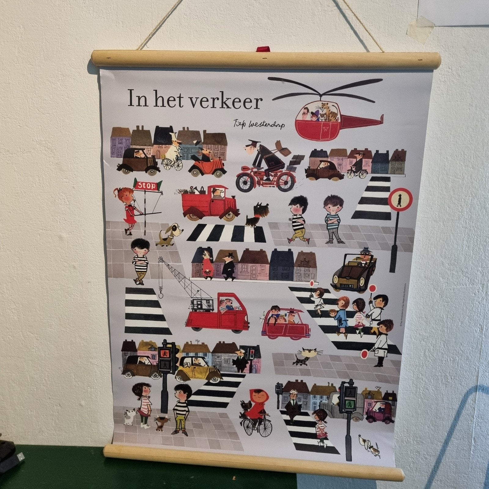 Pluk van de Petteflet poster - In het verkeer, 50 – 75, Nieuw, Ophalen of Verzenden, Foto of Poster