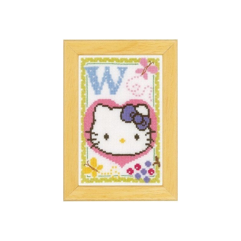 Borduurpakket Hello kitty letter W pn0149596, Hobby en Vrije tijd, Geen, Geen, Nieuw, Ophalen of Verzenden