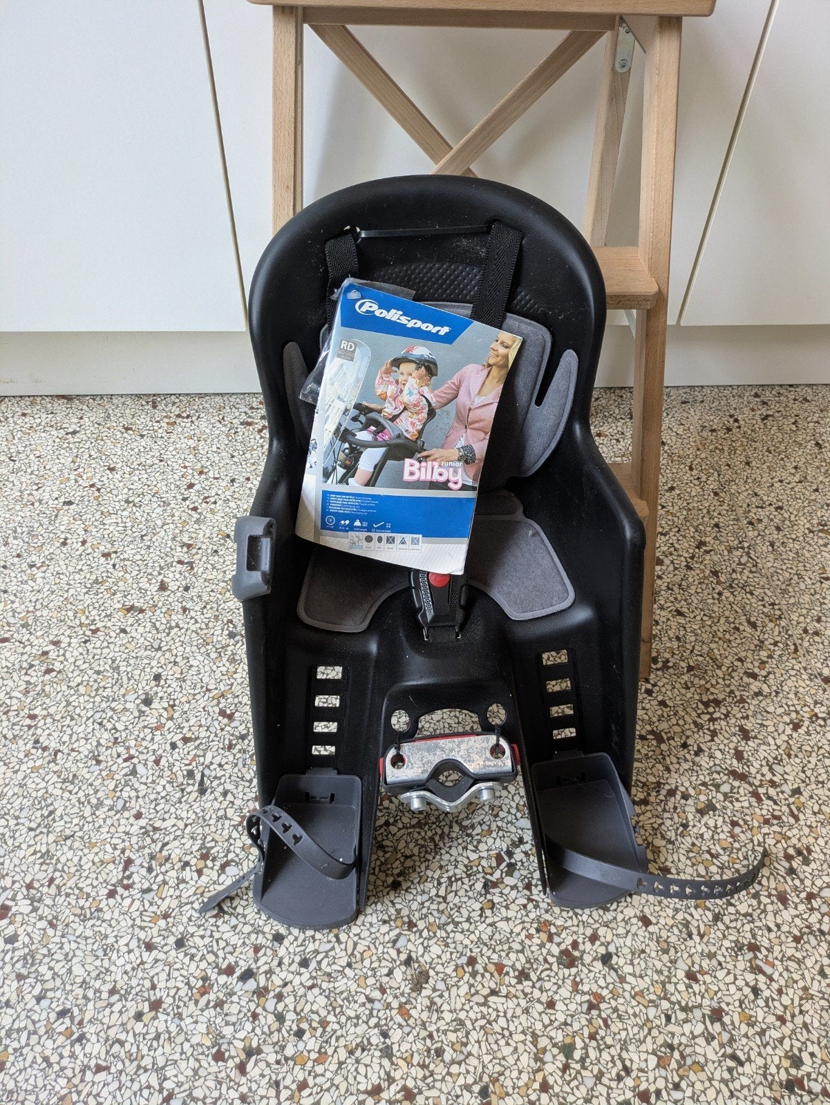 Polisport Bilby fietsstoeltje voor NIEUW kinderzitje fiets, Ophalen, Voetsteuntjes, Voorzitje, Nieuw