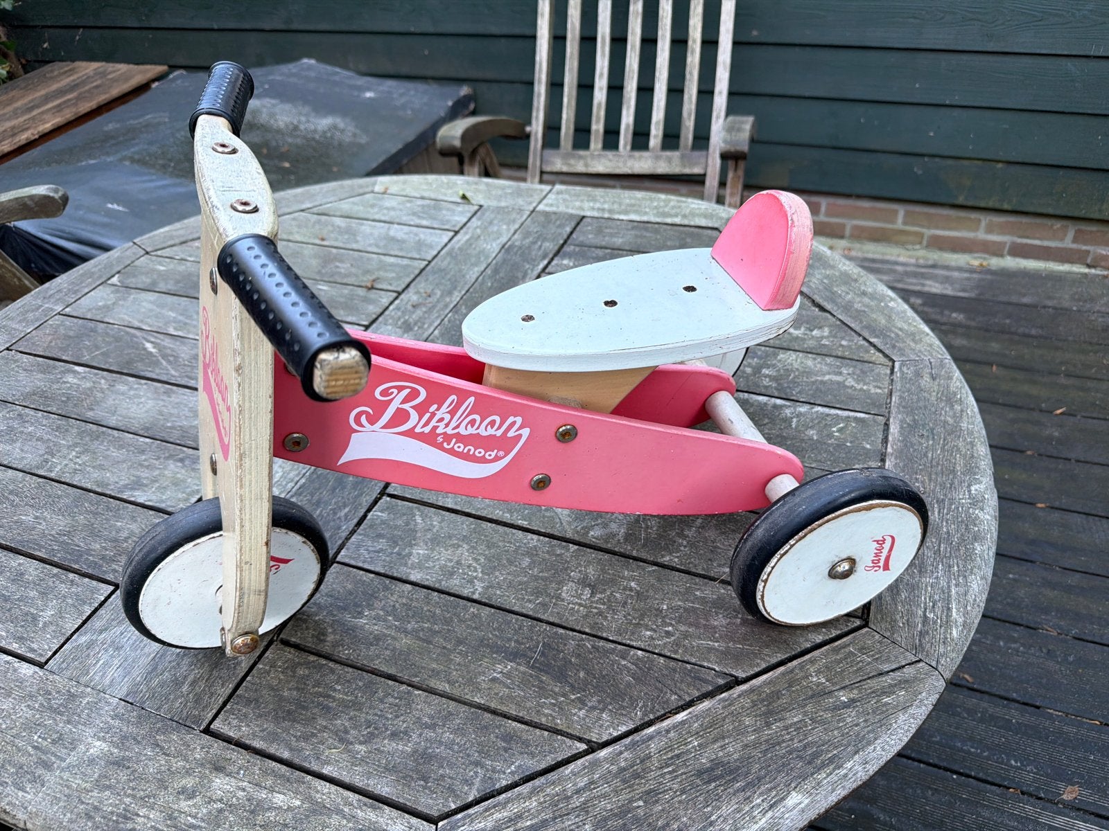 Janod Bikloon Houten Loopfiets Roze, Ophalen, Gebruikt, Loopfiets