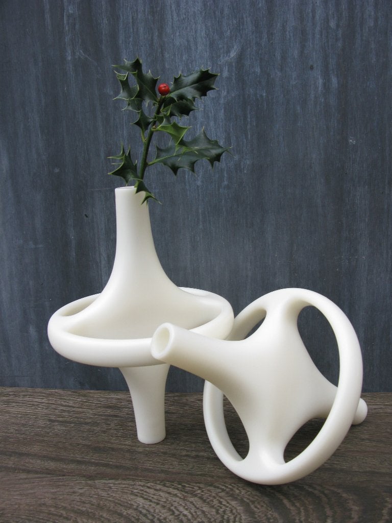 2X VAAS "MONOFIORE" CAPPELLINI BOUROULLEC, Wit, Vaas, Gemerkt, Ophalen of Verzenden