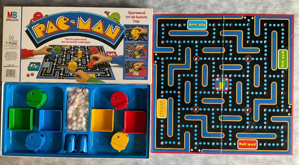 Pac-Man bordspel van MB Spellen uit 1982, Hobby en Vrije tijd, Een of twee spelers, Ophalen, Gebruikt, MB