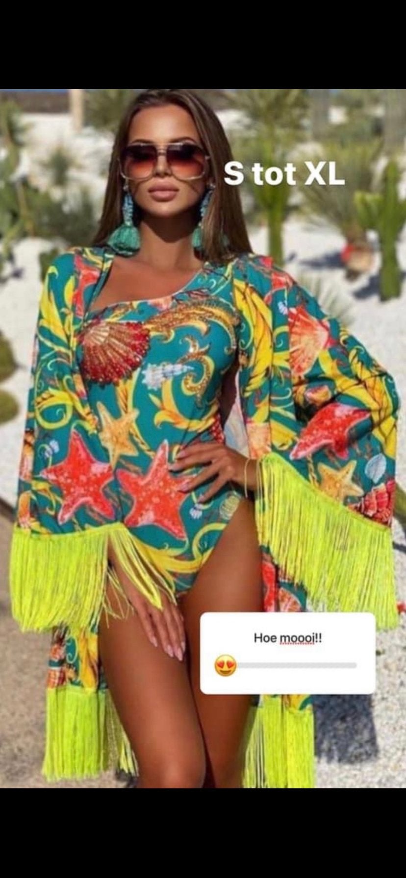 Super leuk kimono en badpak maat 38, Ophalen of Verzenden, Nieuw, Meerkleurig, Badpak