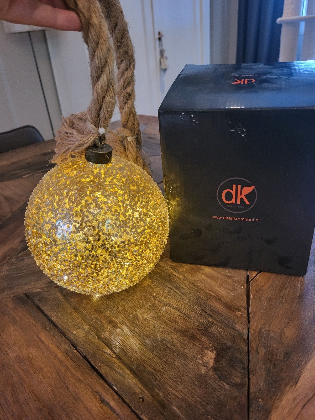 Grote kerstbal met verlichting van Daan Kromhout, Ophalen of Verzenden