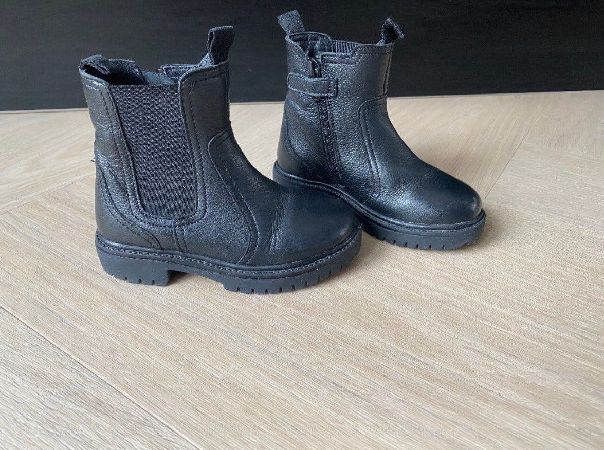 Hush Puppies Chelsea leren boots / laarzen zwart maat 24, Meisje, Ophalen of Verzenden, Laarzen, Zo goed als nieuw