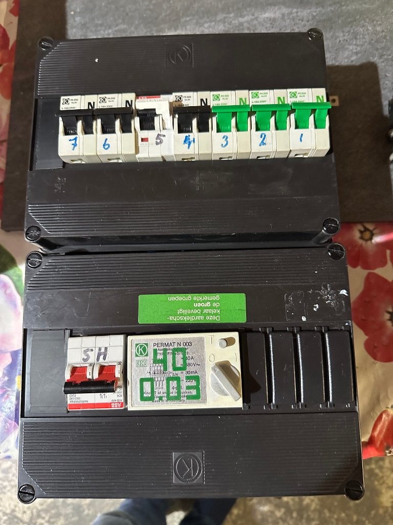 Groepenkast met 2 aardlekschakelaars en 6 groepen, Ophalen, Gebruikt, Overige merken, Groepenkast