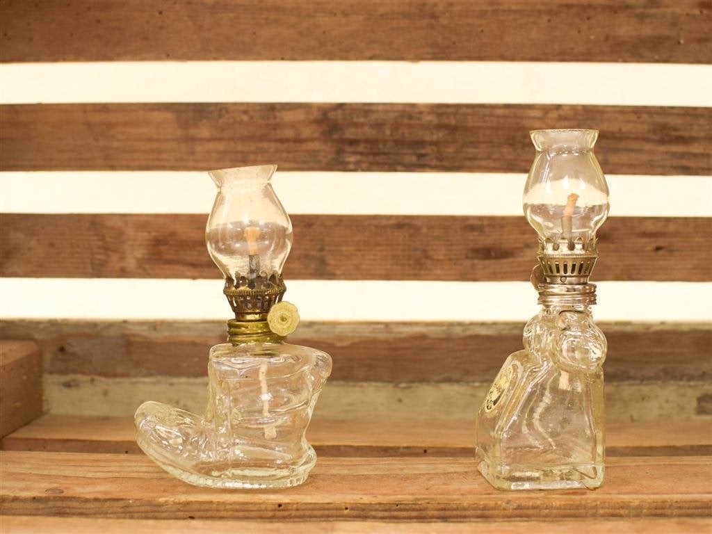 2 stuks Glazen Olielampjes 51706, Antiek en Kunst, Ophalen of Verzenden