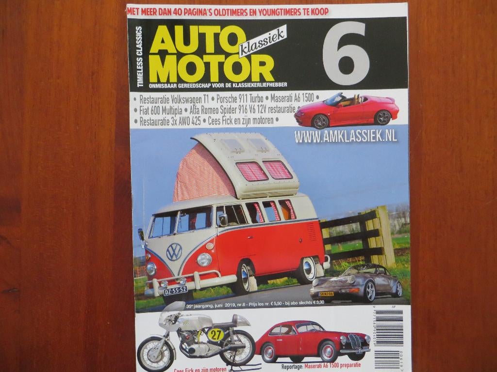 Auto Motor Klassiek 6 2019 Volkswagen T1, Porsche 911 Turbo, Ophalen of Verzenden, Nieuw, Porsche