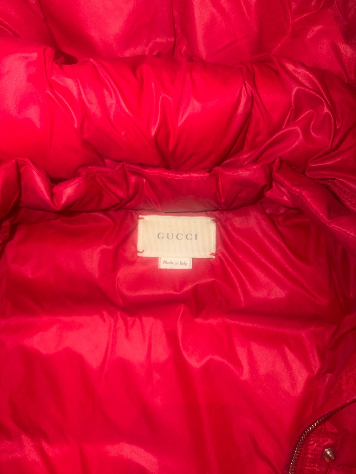 Gucci jas meisjes 6-8 jaar - Rode winterjas, Ophalen of Verzenden, Zo goed als nieuw, Meisje