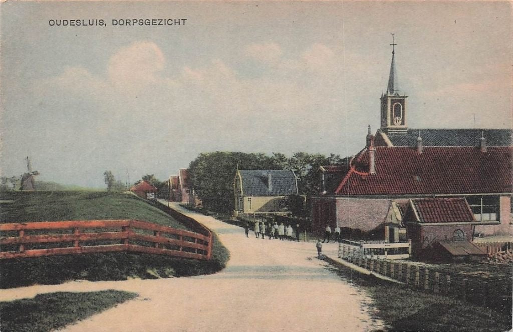 702-496-001 Oudesluis Dorpsgezicht, Verzenden, Voor 1920, Noord-Holland