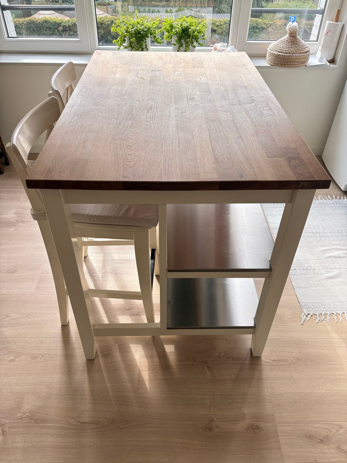 IKEA Keukeneiland met barkrukken, Ophalen, Gebruikt, 100 tot 150 cm, Tot twee personen