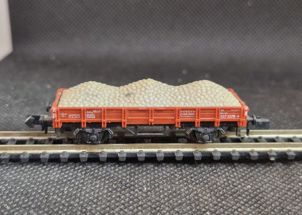 Arnold 5907 - beladen laagbordwagen Kklmmp 514 (15780), Hobby en Vrije tijd, Modeltreinen | N-Spoor, Arnold, Gebruikt, Gelijkstroom