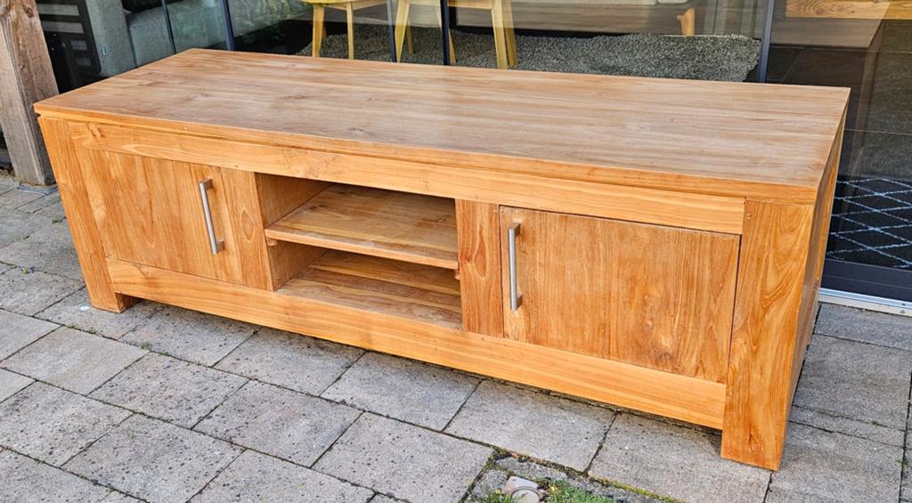 Mooi Teakhouten TV-meubel of Dressoir - 170x55x55 cm, Ophalen, Gebruikt