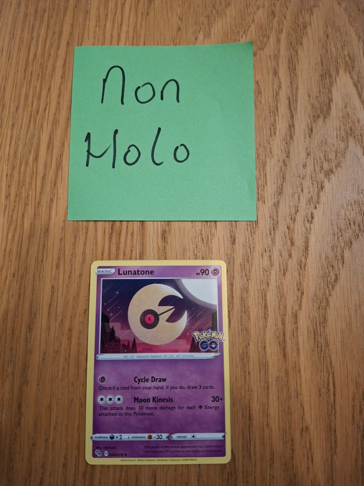 Lunatone 034/078 Pokemon GO, Hobby en Vrije tijd, Ophalen of Verzenden, Zo goed als nieuw