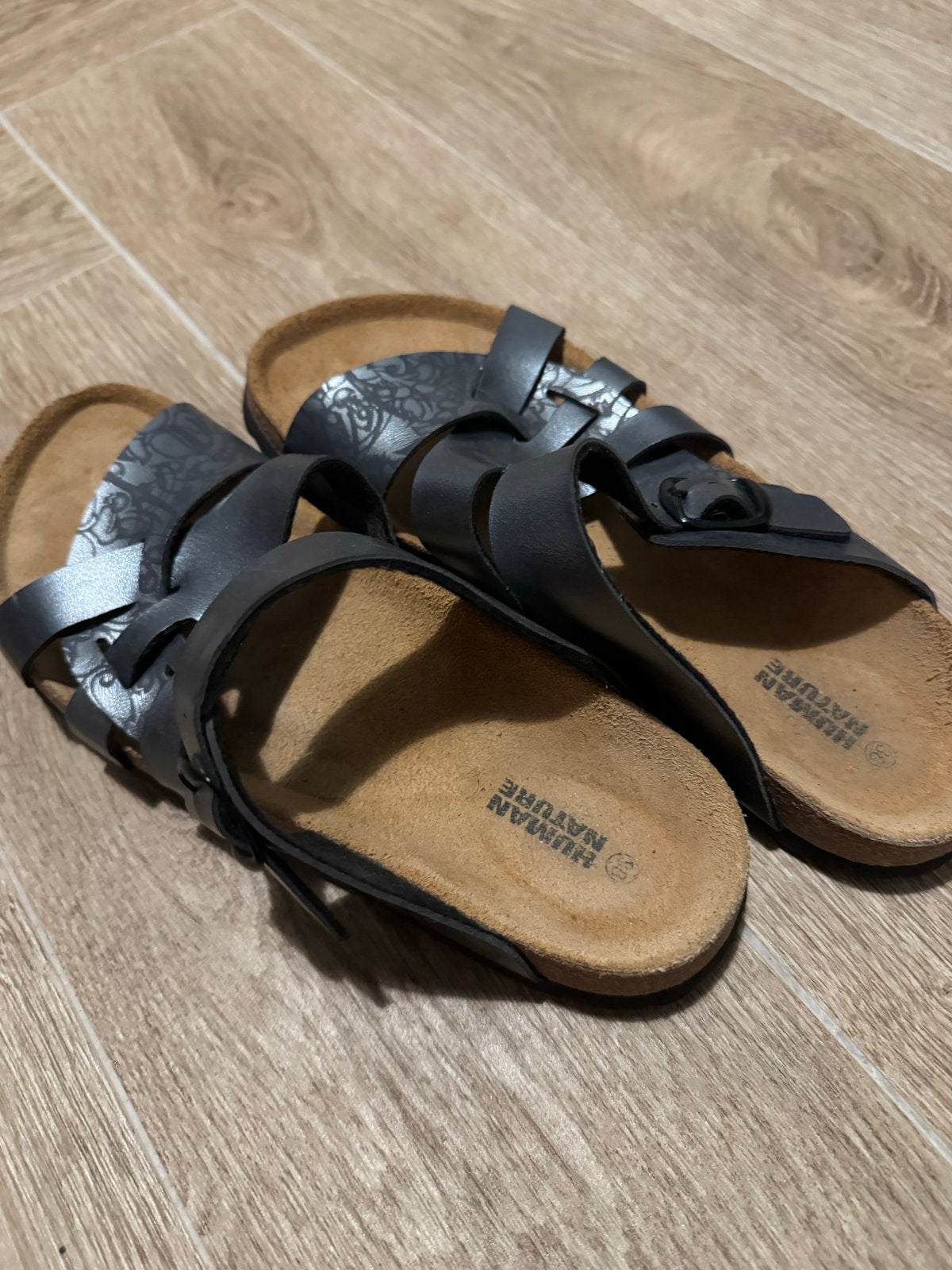 Human Nature sandalen / slippers - Maat 39, Kleding | Dames, Schoenen, Ophalen of Verzenden, Gedragen, Zwart, Sandalen of Muiltjes