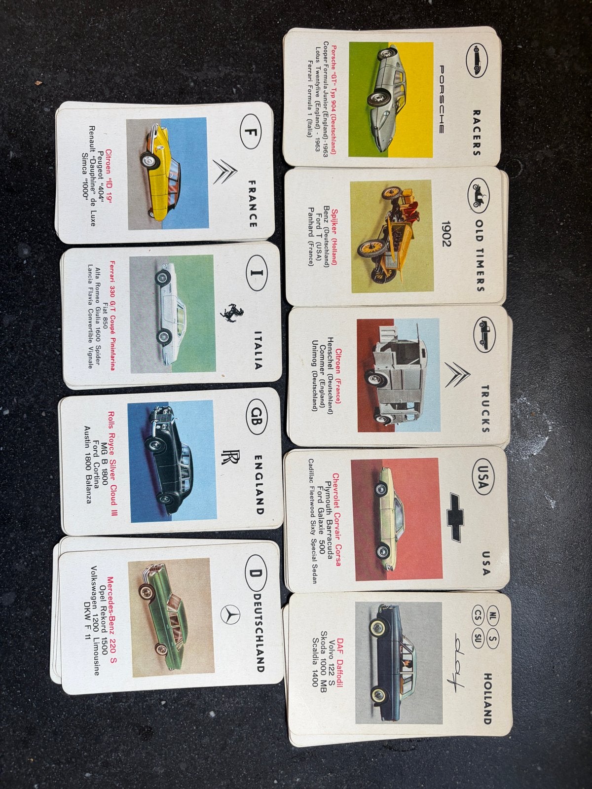 Oud Jumbo Kwartetspel - Thema Auto's (Compleet), Ophalen of Verzenden, Gebruikt
