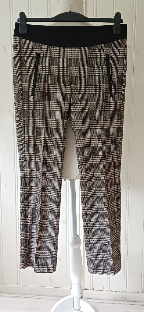 Mooie ruiten Cambio pantalon, elastische band    mt L, Cambio, Verzenden, Zwart, Maat 42/44 (L)
