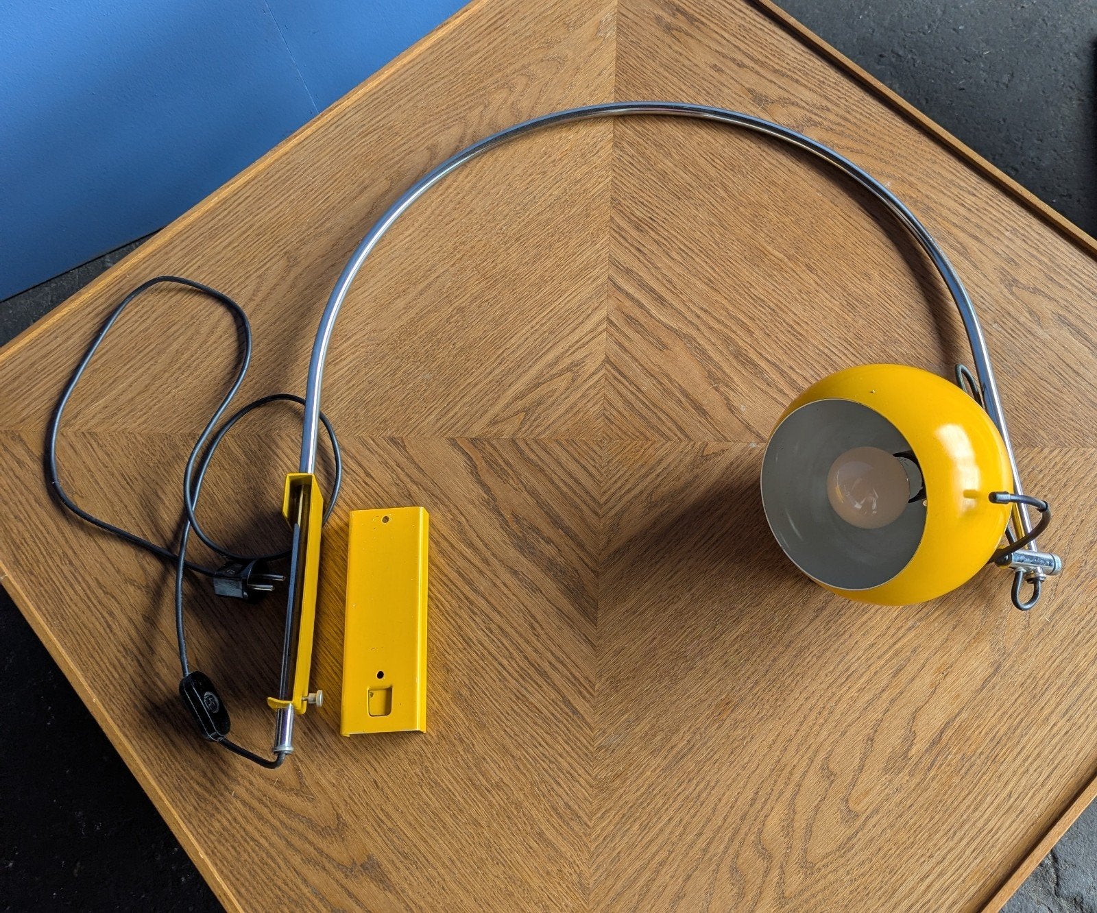 Vintage Herda booglamp 1960s space age, Ophalen, Gebruikt, Metaal, Chrome Herda Gepo bollamp booglamp
