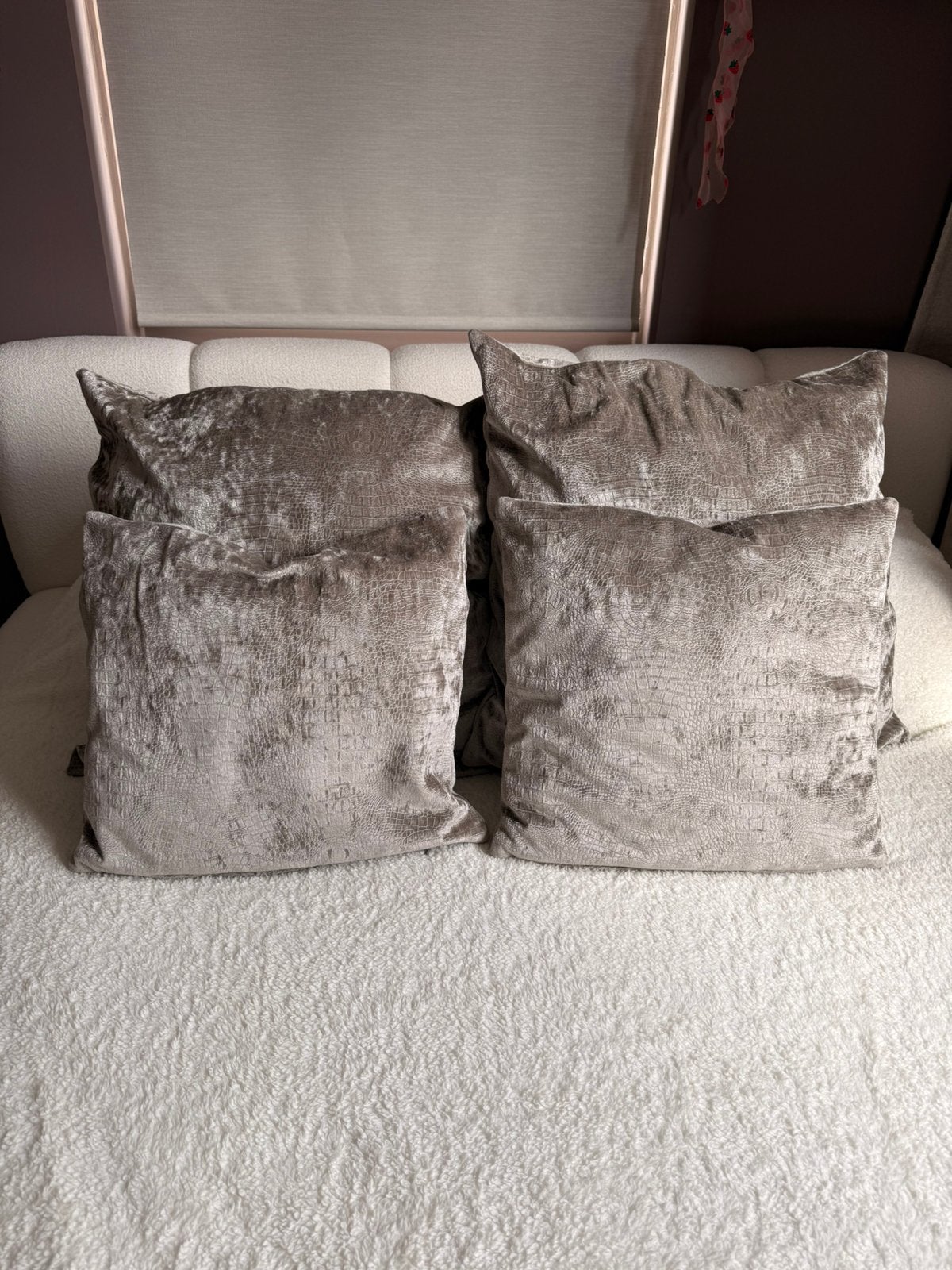 Decoratie kussens woonkamer, Huis en Inrichting, Ophalen of Verzenden, Zo goed als nieuw, Wit, Vierkant