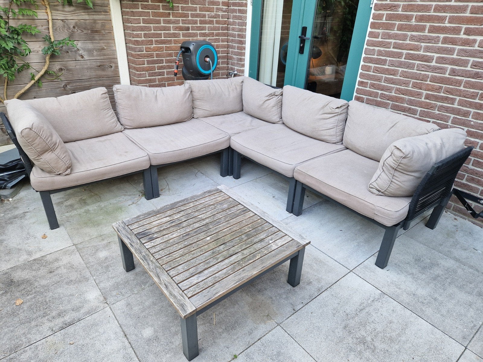 Mooie 5 persoons loungeset met tafel!, Tuin en Terras, Tuinsets en Loungesets, Ophalen, 5 zitplaatsen, Kunststof, Gebruikt