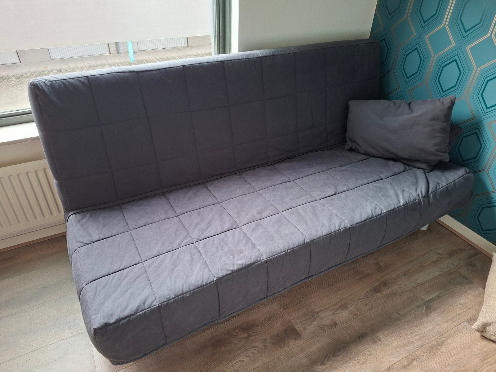 Gratis! IKEA Beddinge slaapbank, Ophalen, Gebruikt, Tweepersoons, Grijs