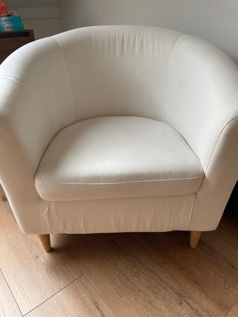 Ikea Tullsta witte fauteuil, Ophalen, Zo goed als nieuw, Stof, 75 tot 100 cm