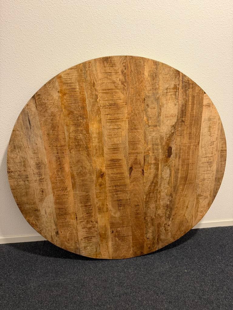 Ronde eettafel Mango hout - 120cm, Huis en Inrichting, Tafels | Eettafels, Zo goed als nieuw, 100 tot 150 cm, 100 tot 150 cm, Vier personen
