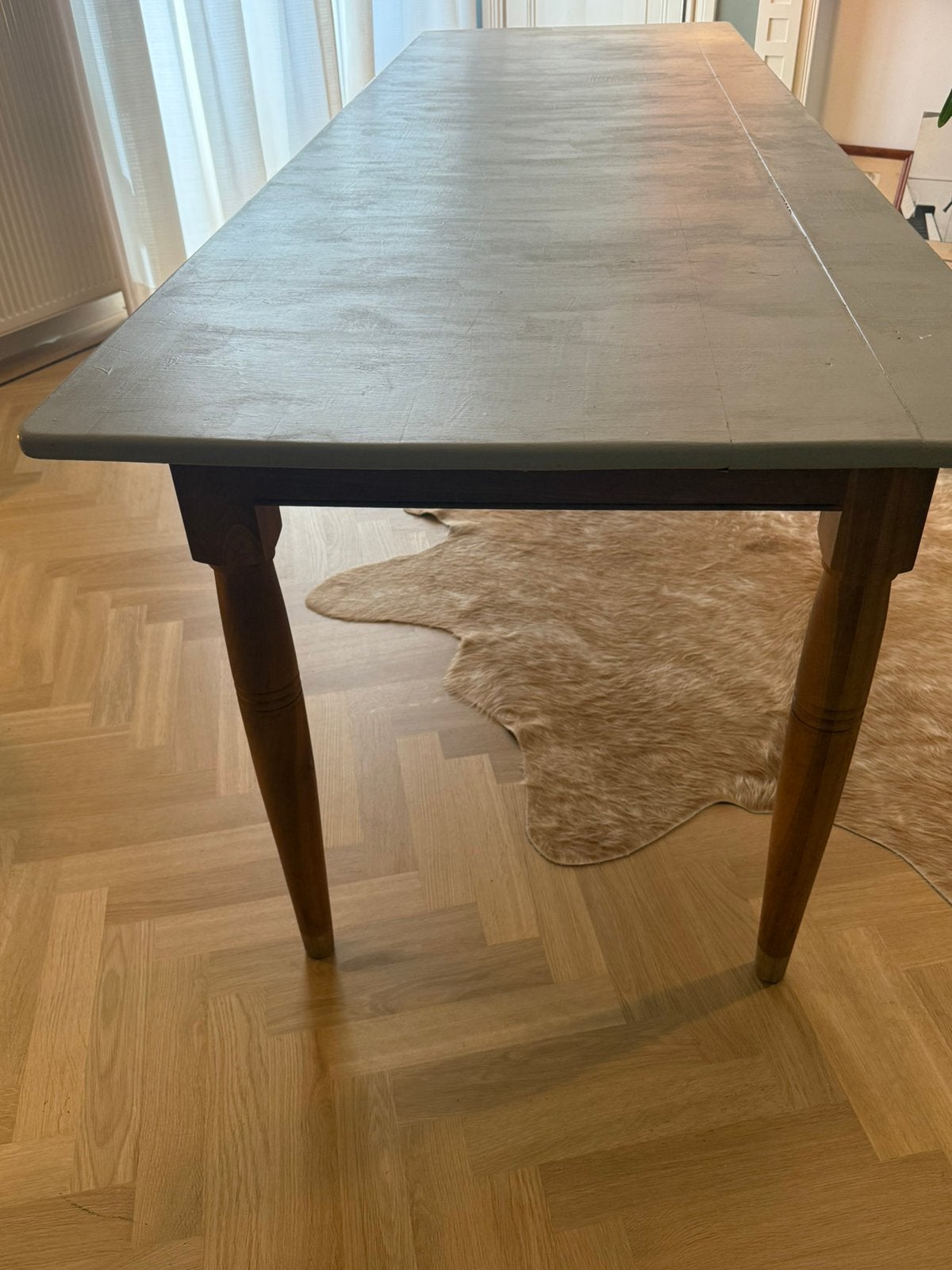 Kersenhouten tafel, Ophalen, Gebruikt, 200 cm of meer, 50 tot 100 cm
