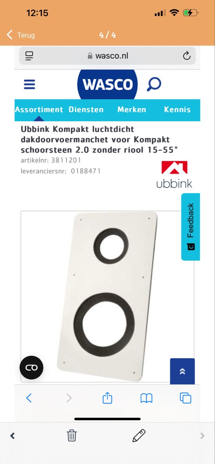Ubbink Kompakt luchtdicht dakdoorvoermanchet 51 stuks, Ophalen, Kunststof, Overige kleuren, Overige typen