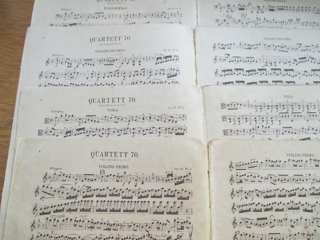 Antieke bladmuziek: Kwintet 70 voor strijkers - Haydn, Gebruikt, Klassiek, Ophalen of Verzenden, Cello