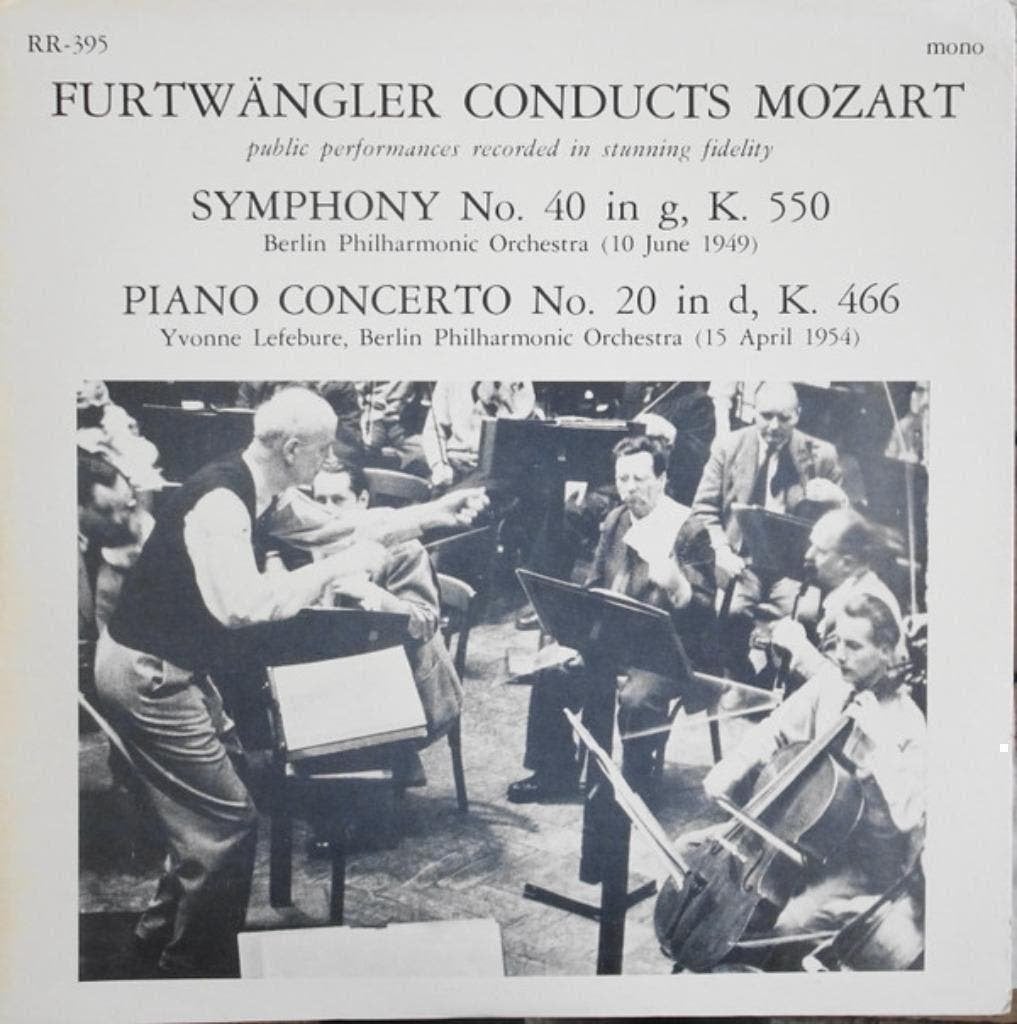 Mozart Furtwängler- Symphony No40 Piano Concerto No20, Kamermuziek, Ophalen of Verzenden, Zo goed als nieuw, 12 inch