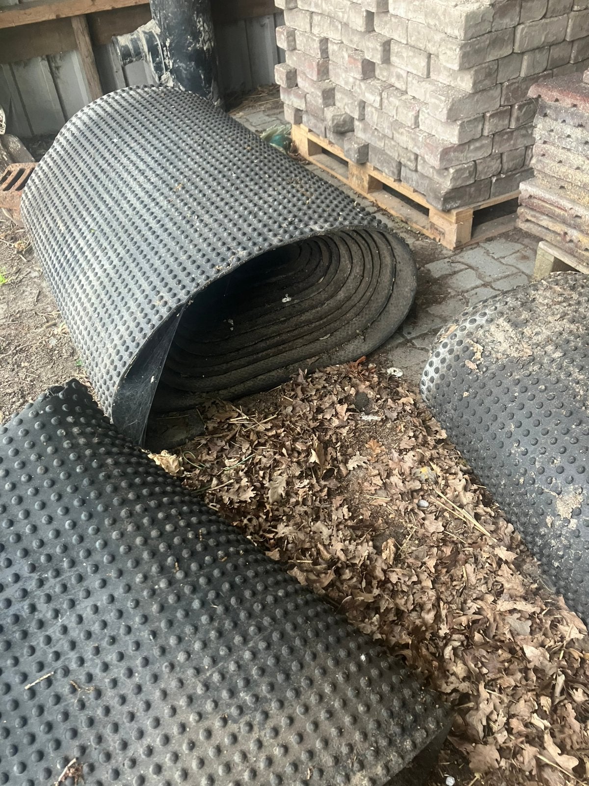 Rubberen mat, Ophalen, Zo goed als nieuw