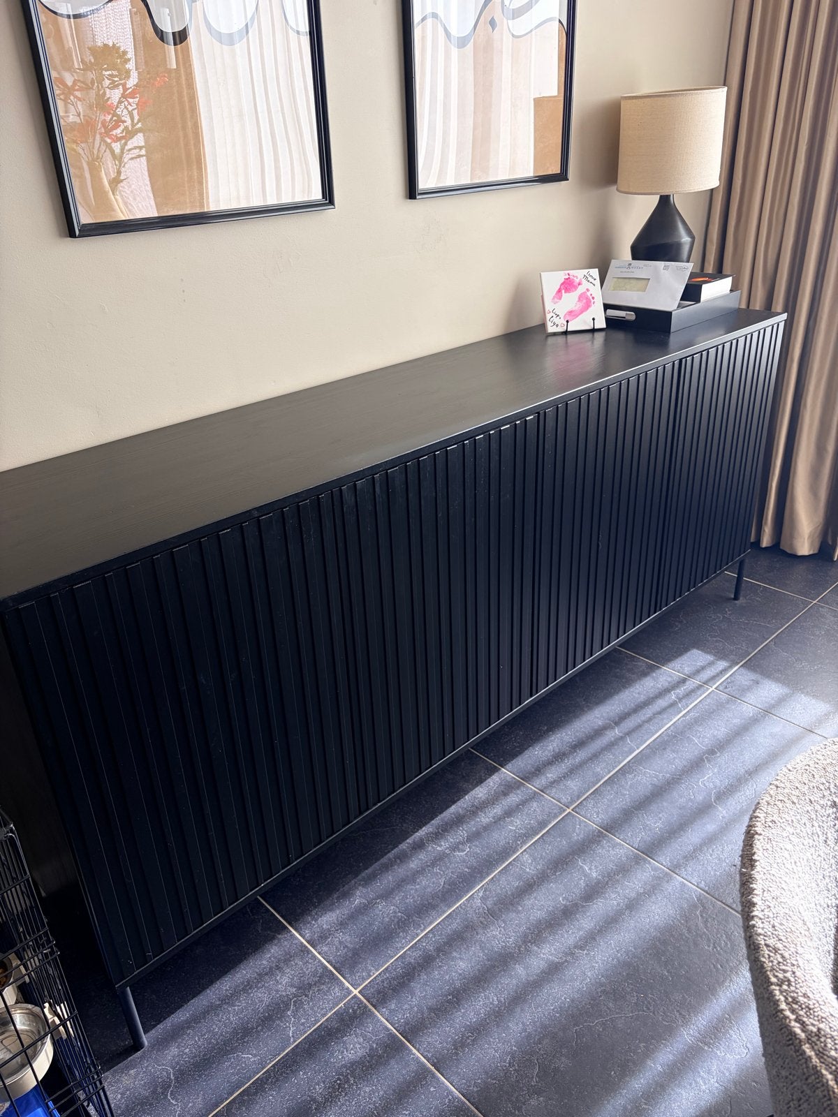 Woood Dressoir Zwart, Ophalen, 150 tot 200 cm, Zo goed als nieuw, Grenenhout
