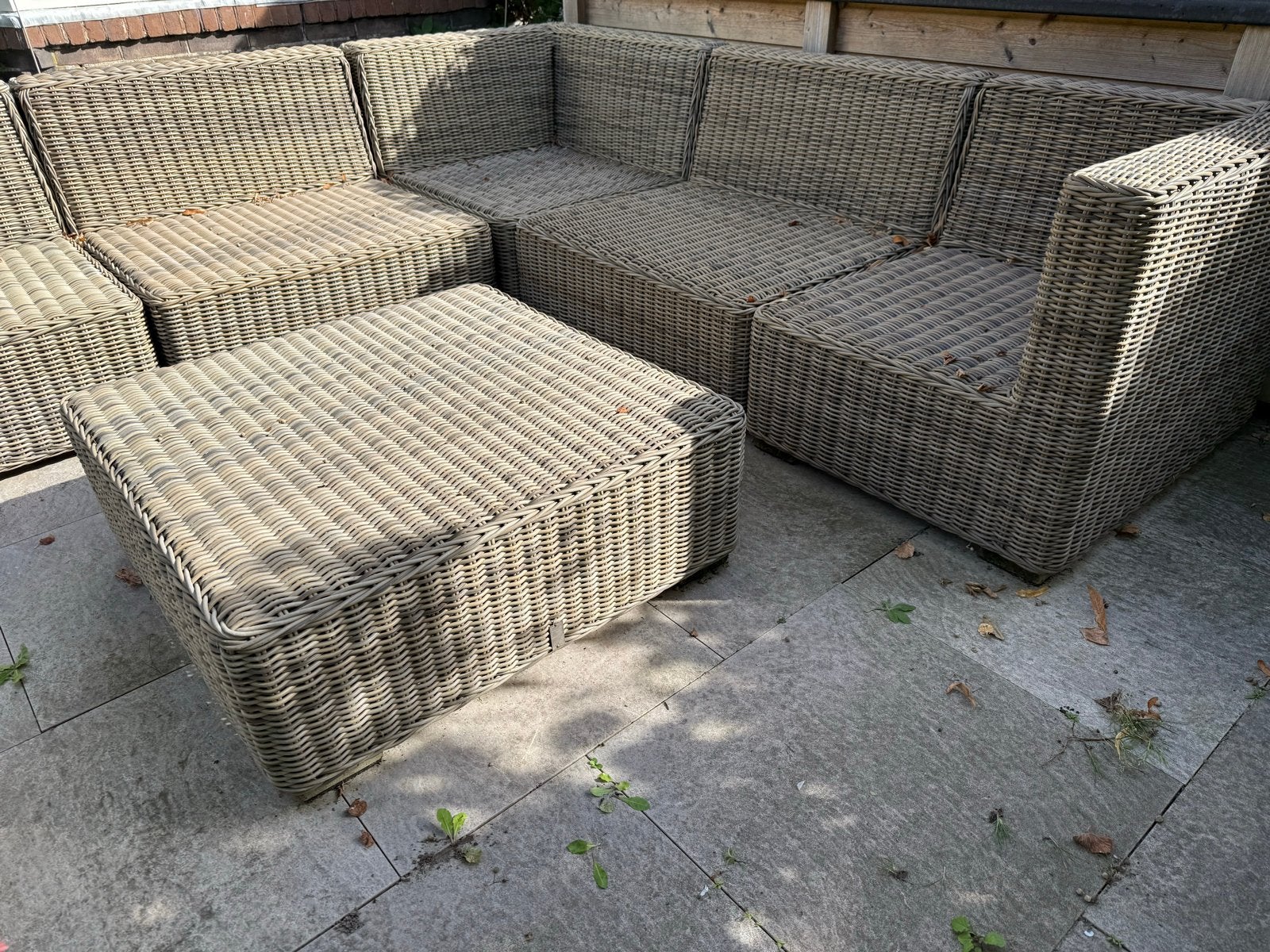 Luxe Wicker Loungeset van Beach - Zo goed als nieuw, Ophalen, 5 zitplaatsen, Zo goed als nieuw, Loungeset
