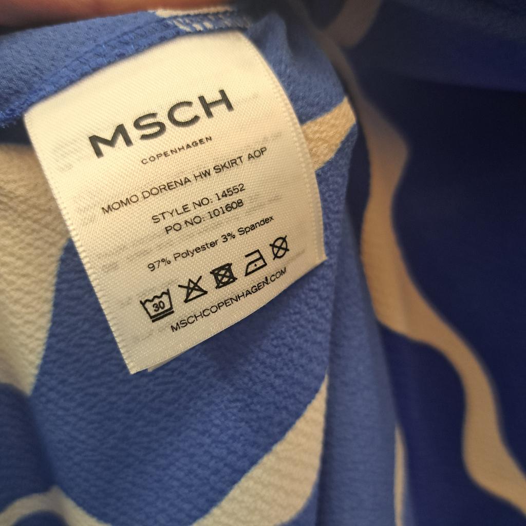 MSCH Copenhagen overslag rok kobalt blauw print XS 51272, Msch Copenhagen, Blauw, ., Zo goed als nieuw