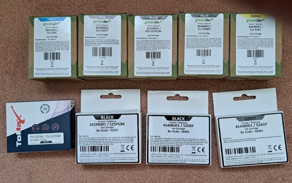 9 verschillende printerinkt, Ophalen of Verzenden, Nieuw, Overige typen