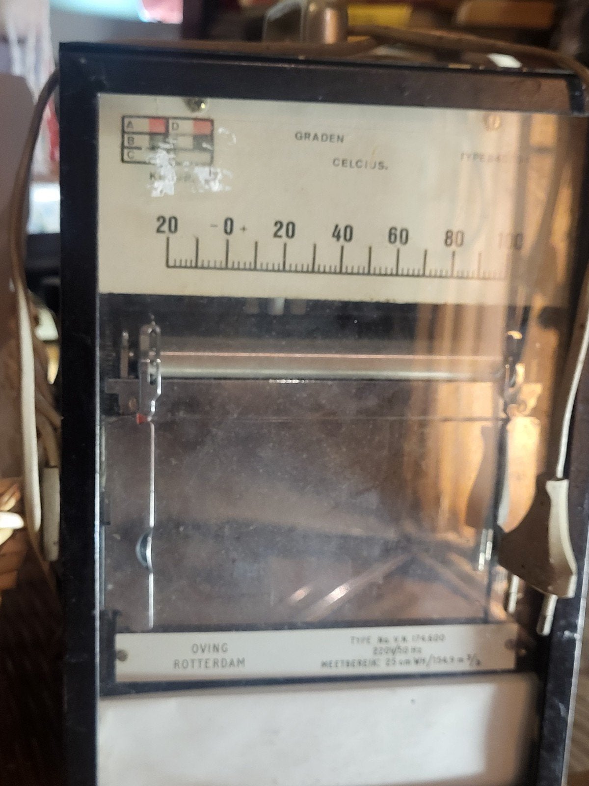 Vintage Oving Rotterdam Temperatuurmeter - Graden Celsius, Ophalen of Verzenden