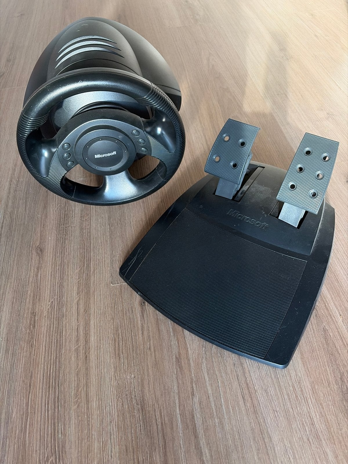 Microsoft Sidewinder Force Feedback Racestuur met Pedalen, Racestuur, Gebruikt, Microsoft, Force feedback