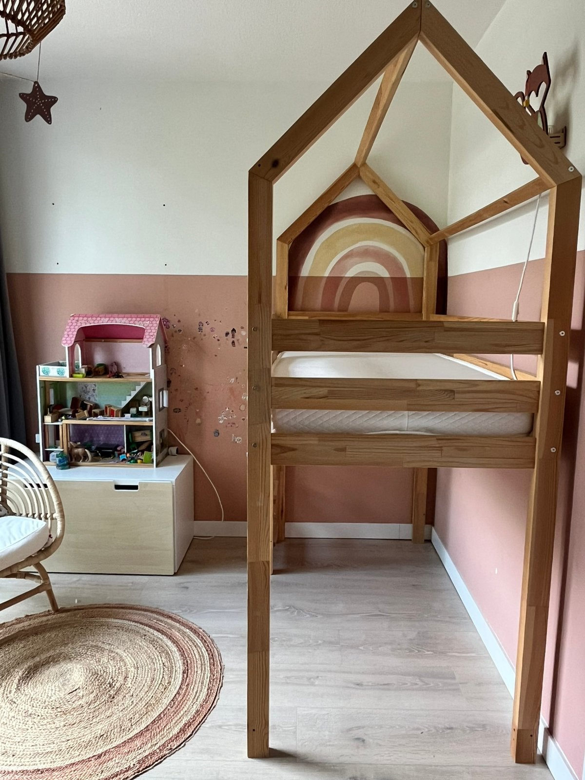 Halfhoogslaper Huisbed  Peuterbed 80x160 van Petit Puk, Ophalen, Gebruikt, Halfhoogslaper
