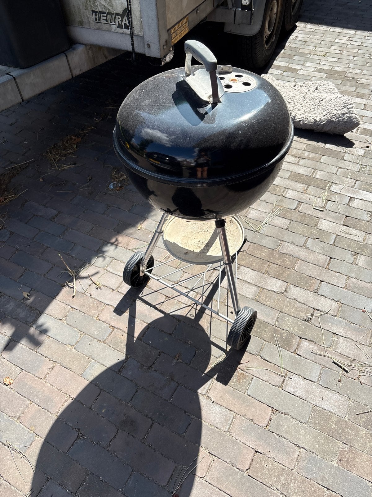 Gebruikte weber BBQ met pizzasteen en rooster, Tuin en Terras, Barbecue-accessoires, Ophalen, Gebruikt