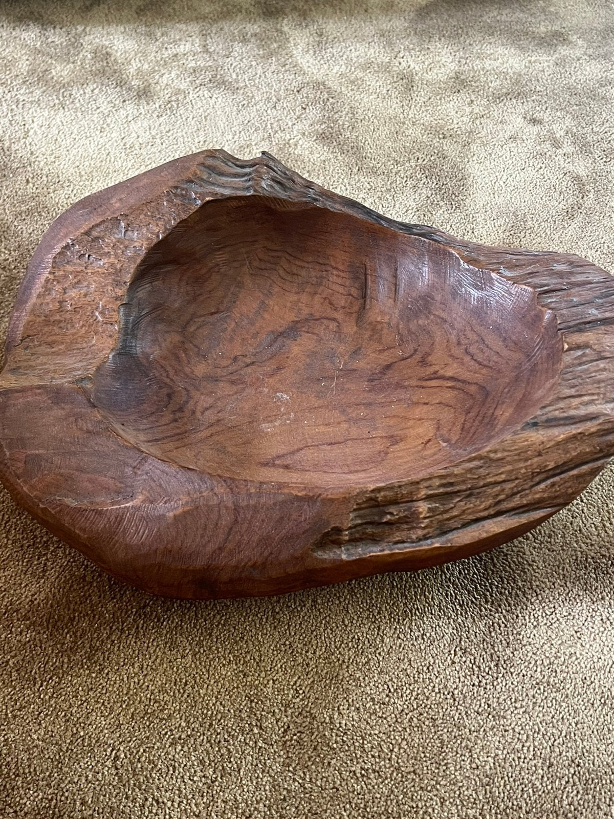 Houtsnijwerk schaal vintage, Ophalen of Verzenden, Zo goed als nieuw, Rond, Hout