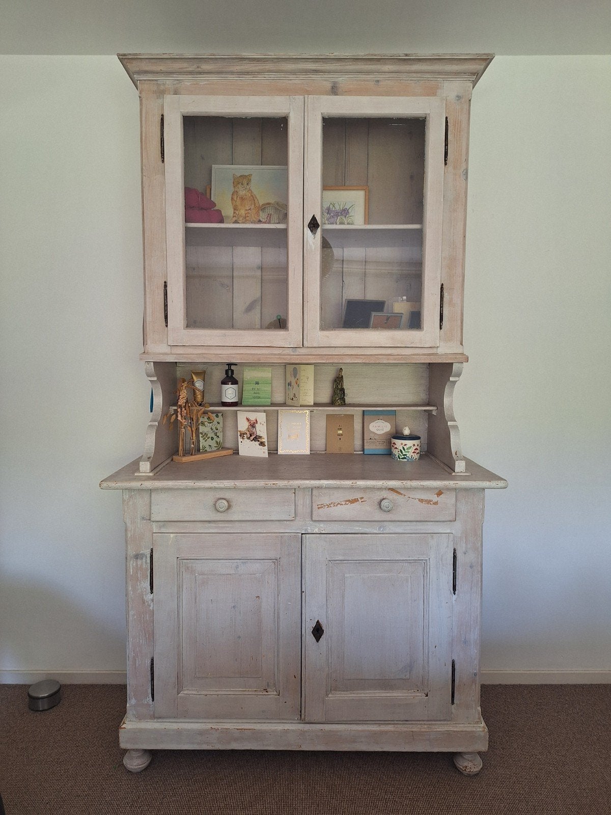 Antieke Grenen Kast - White Wash, Ophalen